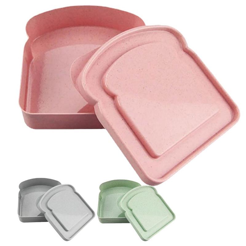 Sandwich Storage Box Silicone Lunch Box Food Storage Case Reusable Microwave Lunch Box Food Storage Container School Breakfast