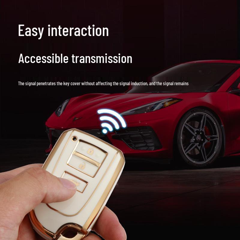 Gold Edge TPU Protective Key Case for Toyota Yaris X, Yaris L, and Vios FS