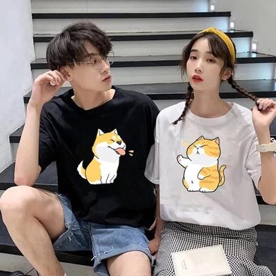 Kawaii Ζευγάρι T-shirt Καλοκαίρι Χαριτωμένα Κινούμενα Σχέδια Ζευγάρι Γραφικά T-shirts Unisex Casual Oversized T-shirt Ρούχα Ζευγάρι Harajuku Y2k Τοπ