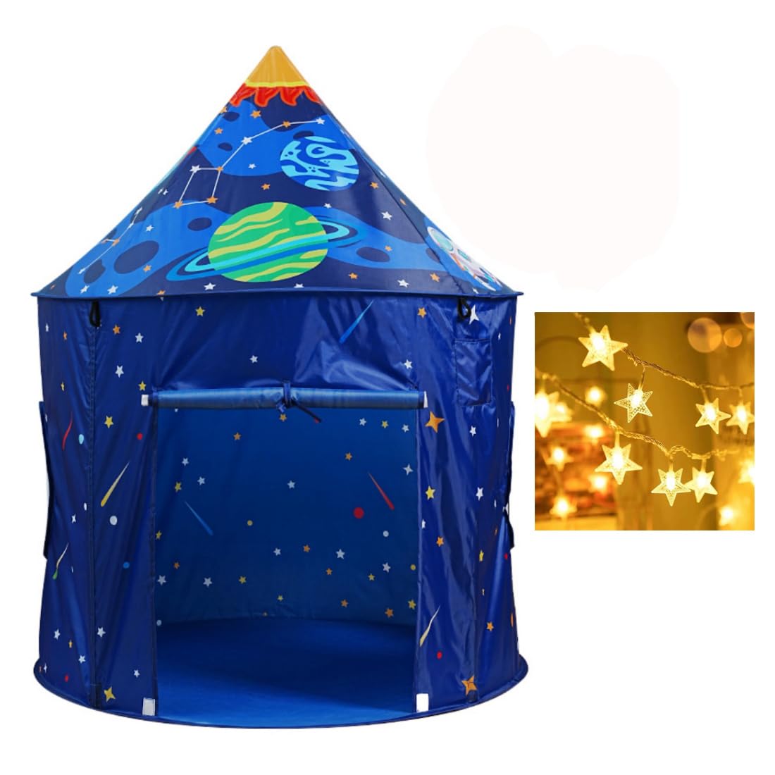 

Benebomo Kids Folding Tent, Playhouse, Rocket Tent, Illuminated Spaceship Tent, Ball Pit, Tent House, Rocket Toy, IndoorOutdoor Use, Storage Bag