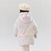 DEESHA Girls' Sweet Print Hooded Mid-length Down Jacket