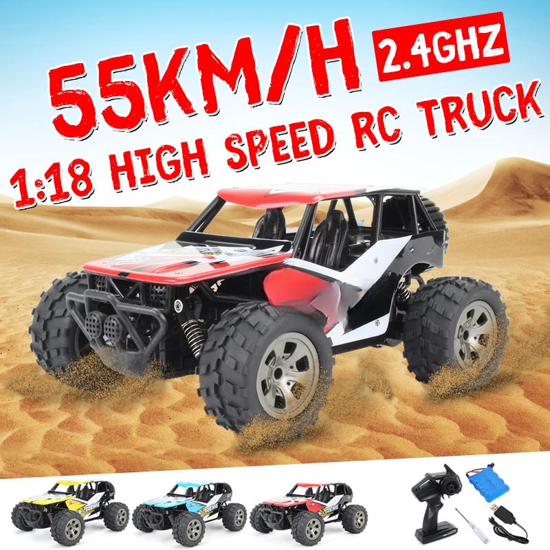 3 Colors 1:18 55KM/H 2.4GHz Remote Control Car RC Electric Monster Truck Off Road Vehicle New