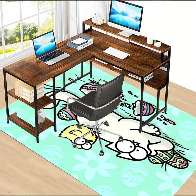 Simon's cat Polyester Carpet, Soft Indoor Mat for Office Chair, Living Room, Computer Desk - Decorative Home Office Rug Design