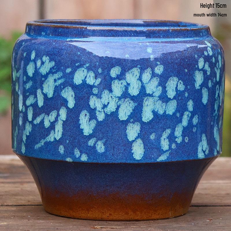 Handmade Coarse Pottery Tall Flower Pot for Succulents and Green Plants – Breathable Ceramic Jar for Bird of Paradise & Bougainvillea