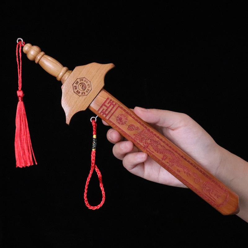 Wood Mahogany Sword Katana Sword Safe Carve Handicraft Peach Wood Toy Knife for Children Kids Chinese Traditional Gifts