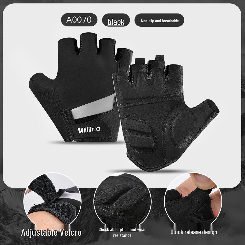 Breathable Anti-Slip Half-Finger Cycling & Running Gloves - Shock Absorbing Summer Sport Gear
