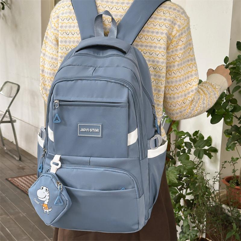 Cartoon Print Student Schoolbag Large Capacity Women's Lightweight Backpack with Coin Purse