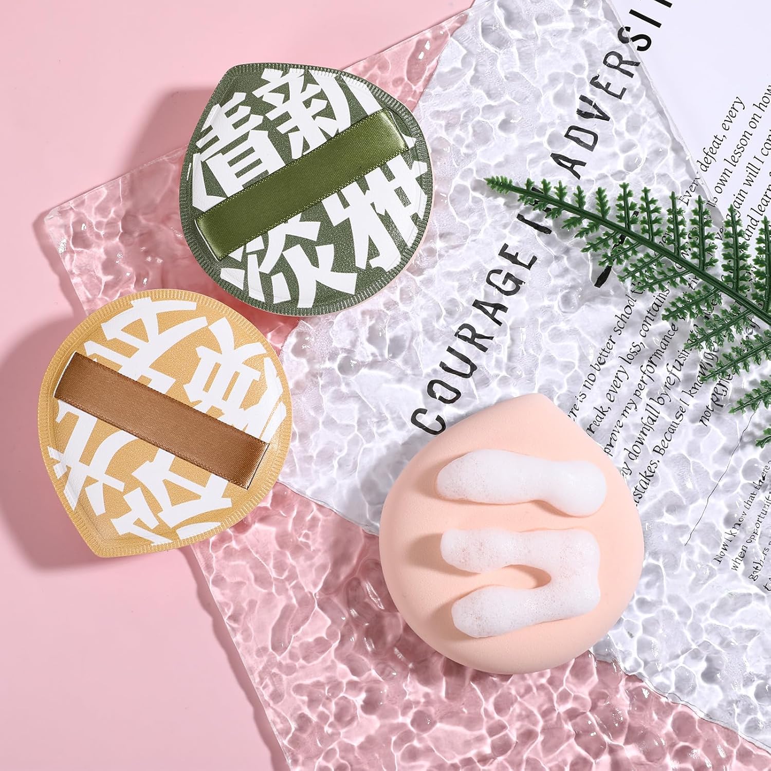 4 Pcs Korean Makeup Sponge Puff for Foundation Concealer and Powder Teardrop Setting Powder Puff Makeup Cushion Puff Foundation Sponge Blender Sponge