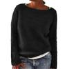 Solid Colour Basic Knit Sweater with Round Neck Stylish and Versatile Luxurious Relaxed-fit Slimming and Versatile Top