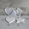 Christmas Silicone Mold Set Heart, Pentagram, House & Tree Designs for Festive Pendants and Decorative Plaster Crafts