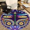 1pc Mandala Dragonfly Office Round Rug, Non-slip, Soft and Durable Office Rug for Interior Decoration, Perfect for Office, Beautiful Decoration yy2603