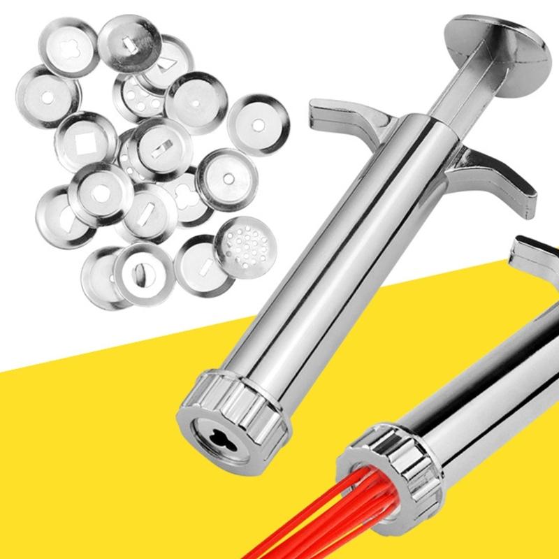 Clay Press Clay Extruder Fondant Press with 20 Tips Cake Decorating Tool Set Sugar Pastes Extruder Rotary Mold Tool Set