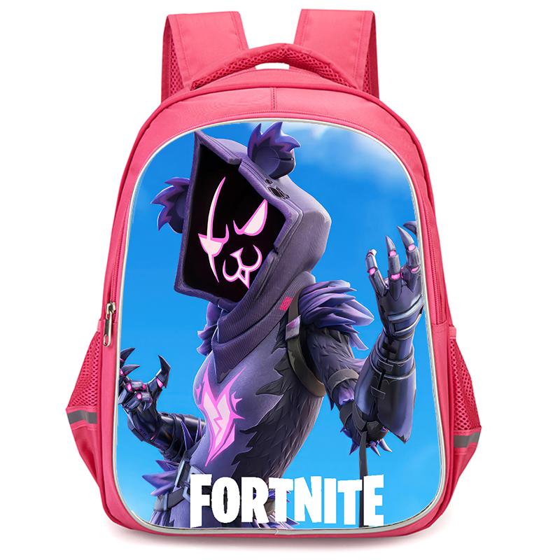 16-Inch Fortnite Cartoon Backpack with Double Zipper Design, Ergonomic Spine Protection, Suitable for Boys & Girls Aged 5-8