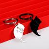 2Pcs Couple Keychain Cartoon Cat Shape Couple Keychain Set Romantic Gift for Valentines Day Anniversary