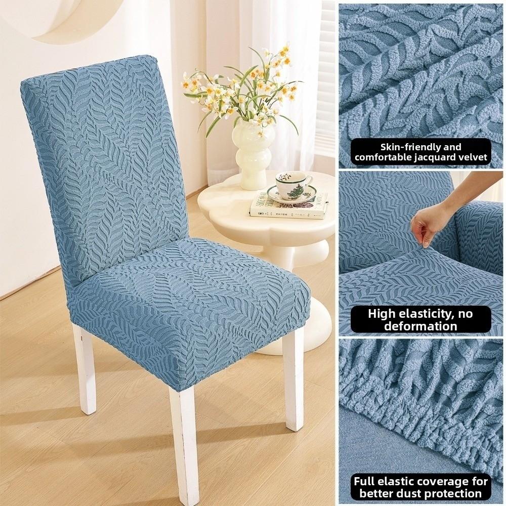 Jacquard Stretch Dining Chair Cover Woven Fabric Chair Slipcover Jacquard Chair Cover  Dining Room