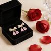 Elegant French S925 Silver Bow Cherry Dangle Earrings - Fashionable Micro-Paved Autumn/Winter Jewelry