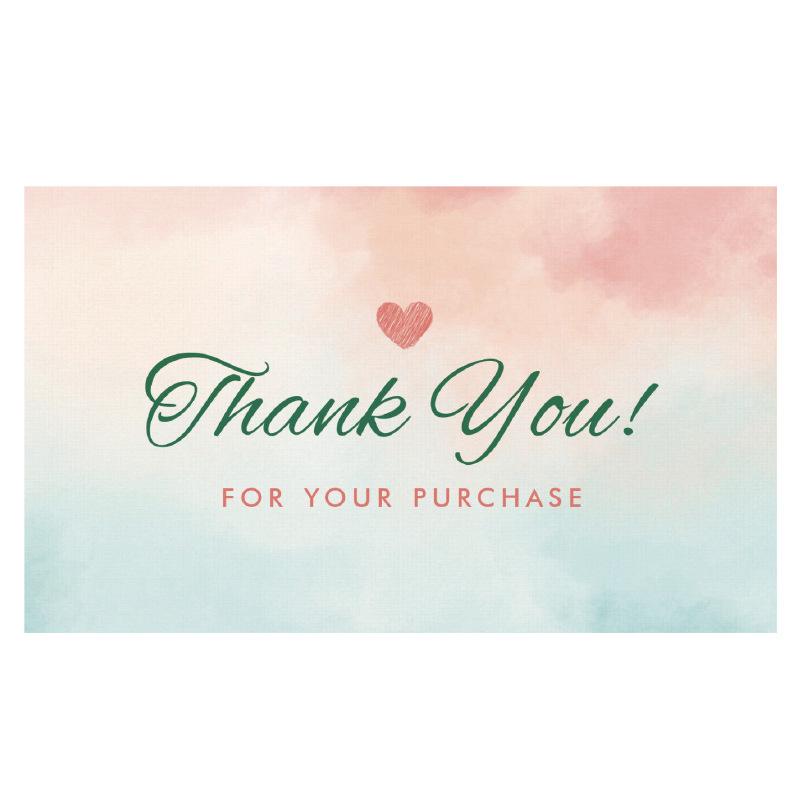 Black Thank You Greeting Cards, 50 Sheets/Pack