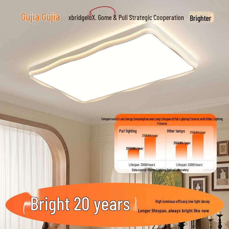 Gujiia Minimalist Cream Eye-Protection LED Ceiling Light