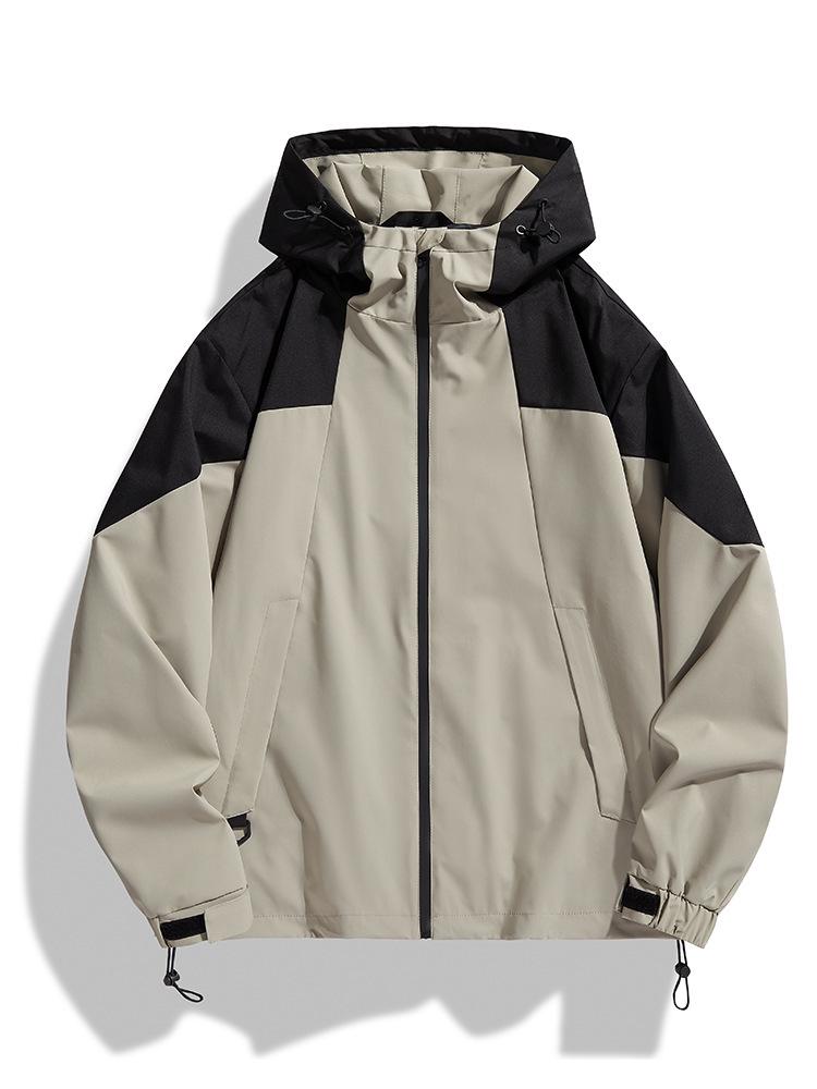 Trendy Spring & Fall Splash-Proof Hooded Jacket for Couples - Street Style Outdoor Casual Wear