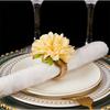 4pcs with Rope Napkin Rings Artificial Flower Chrysanthemum Rings  Festival Wedding Thanksgiving
