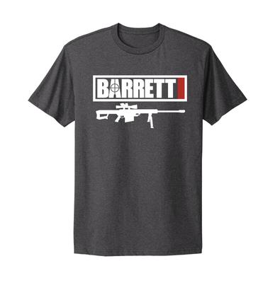 Barrett Ammunition Guns Firearms Logo Unisex Charcoal Grey T-Shirt