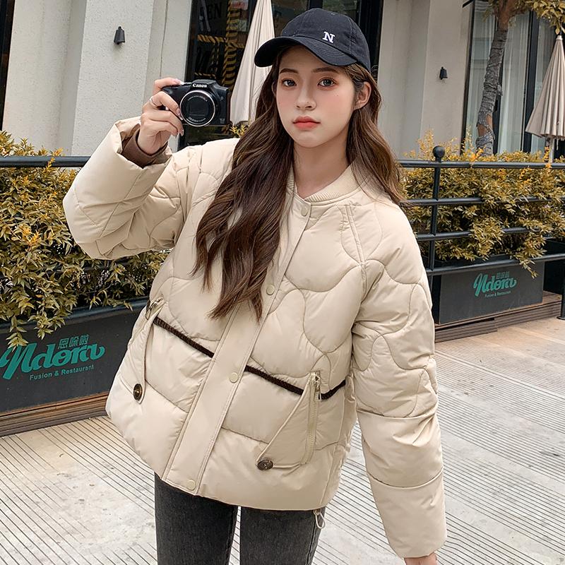 Autumn Winter Thicken Warm Parka Women Casual Solid Color Big Pocket Loose Short Jackets Outwear
