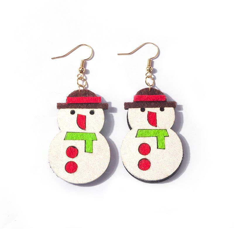 3D Cartoon Santa, Snowman, and Reindeer Christmas Earrings