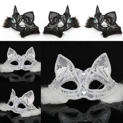 Silver and Black Eye Mask On a Headband Christmas Fancy Dress