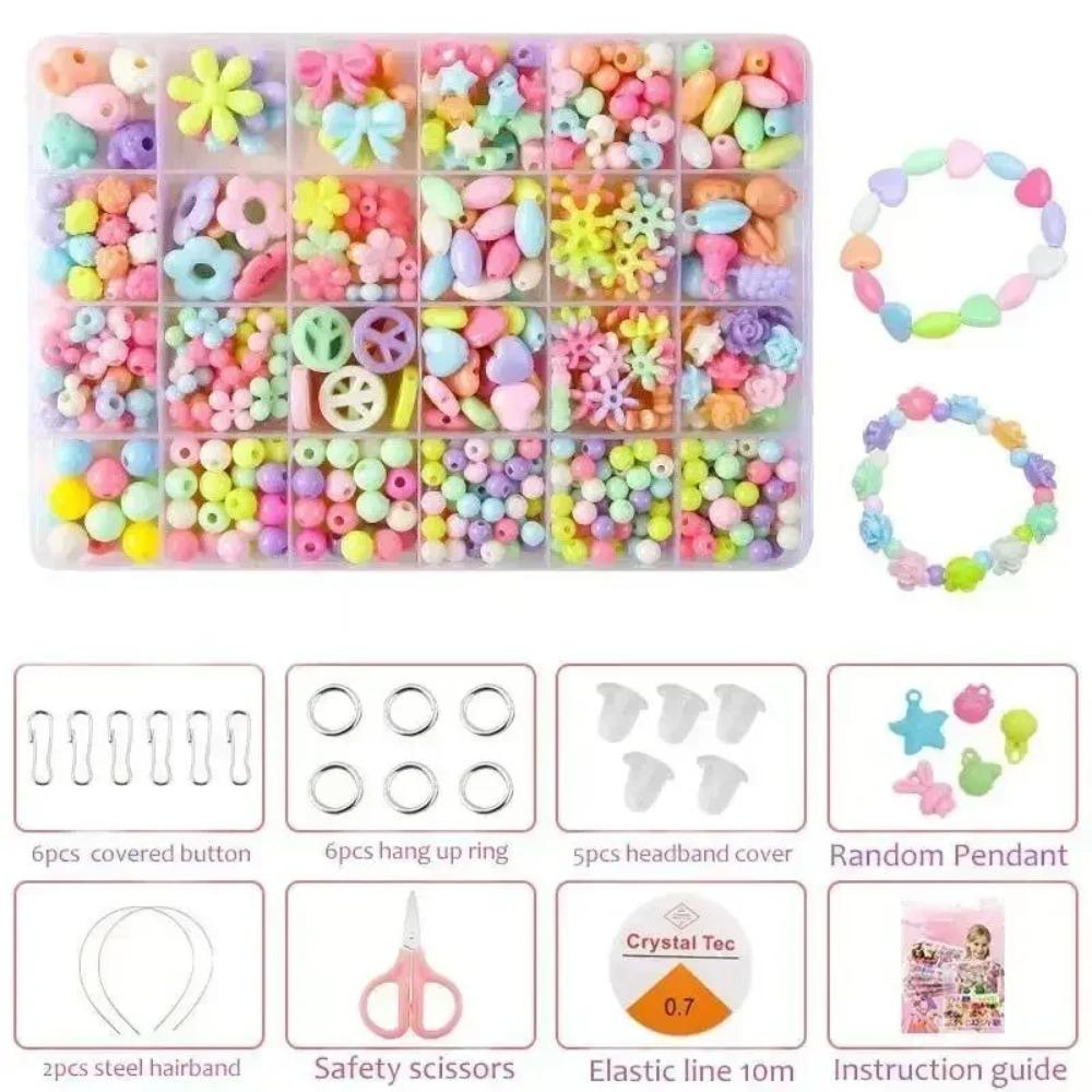 500pcs Clay Beads Bracelet Making Kit Friendship Bracelet with Needle Cord DIY Arts Crafts Gift Toy for Kids Classroom Exchange