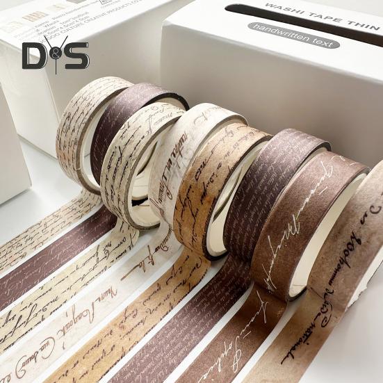 8 Rolls Retro Washi Tape Set Vintage Decorative Masking Tape for Scrapbooking Journaling Supplies DIY Crafts Gift Wrapping