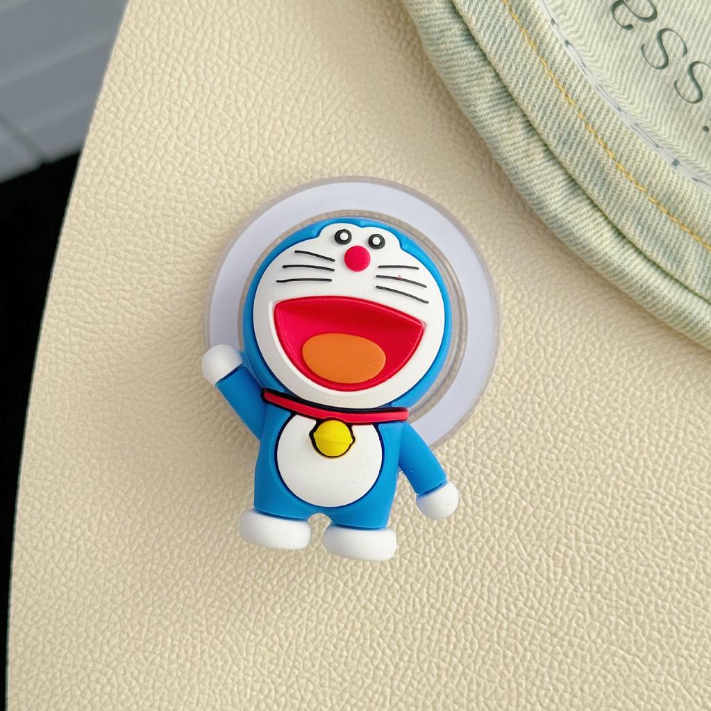 Cartoon Magnetic Retractable Phone Holder: Cute Airbag & Rotating Design for Lazy Desktop Use