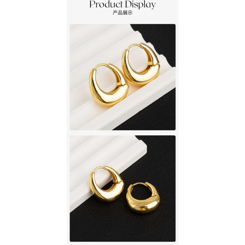 Minimalist Solid Circle Hoop Earrings For Women Versatile Stylish Daily Ear Jewelry