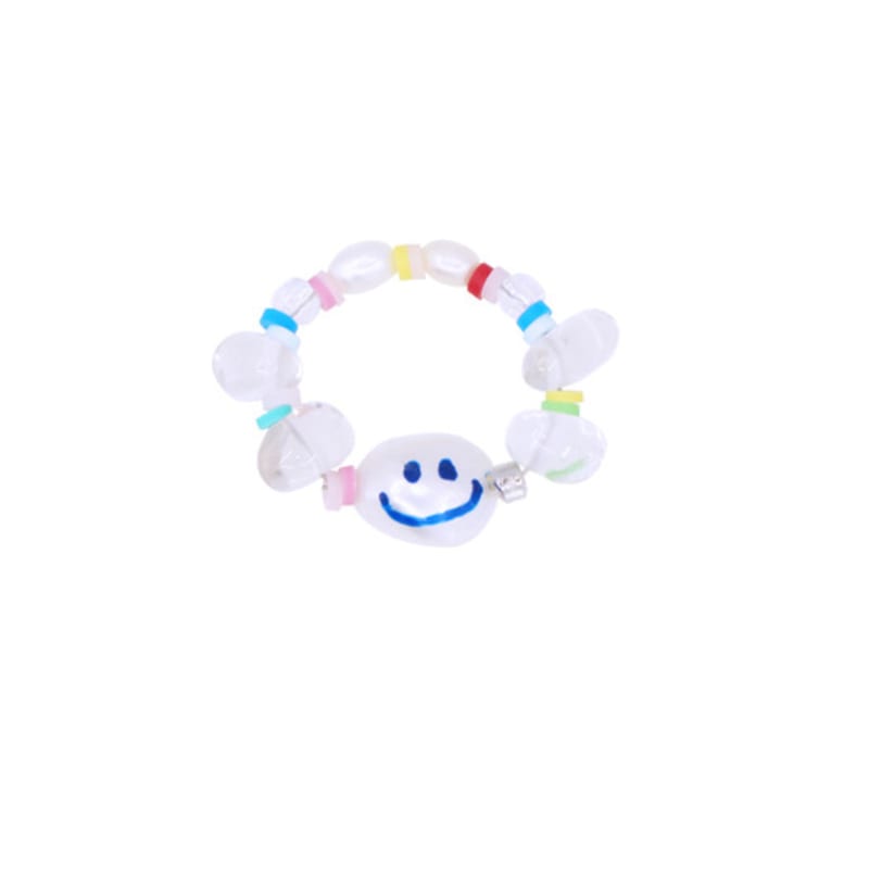jewelCOUNTY HAPPY THINGS BLUE SMILE BEADS RING