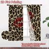 2D Flat Printing 2pcs Curtain Window Curtains Leopard Print with Lips Digital Printed Polyester Drapes All Season Party &