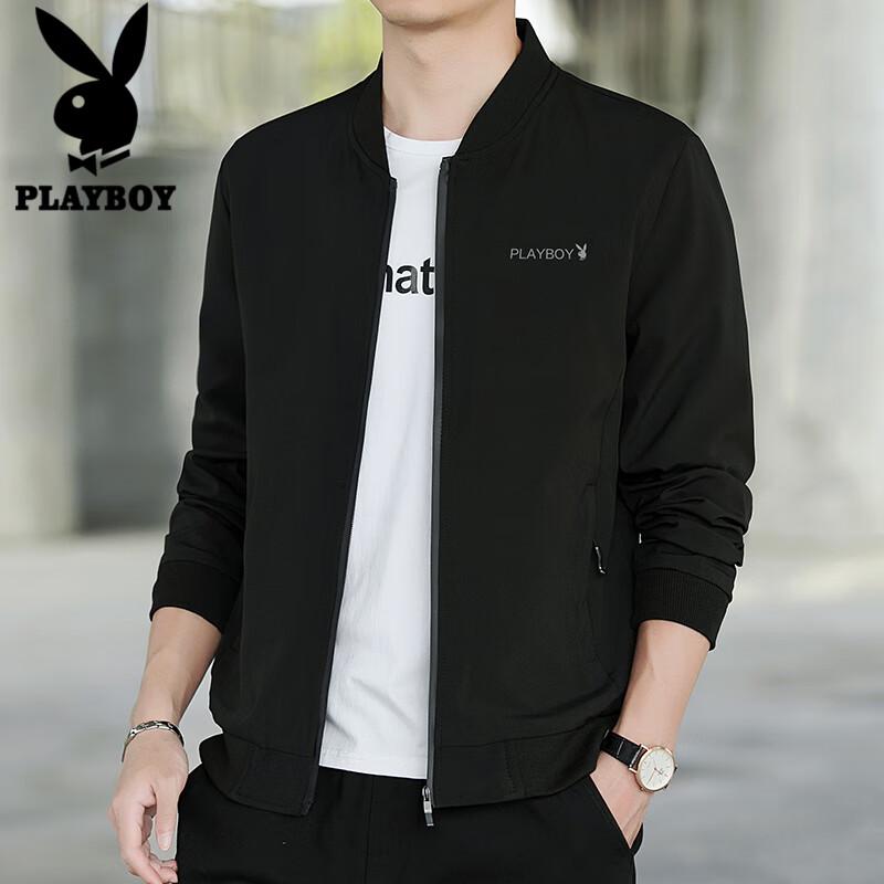 Playboy Men's Autumn/Winter Slim-Fit Baseball Jacket