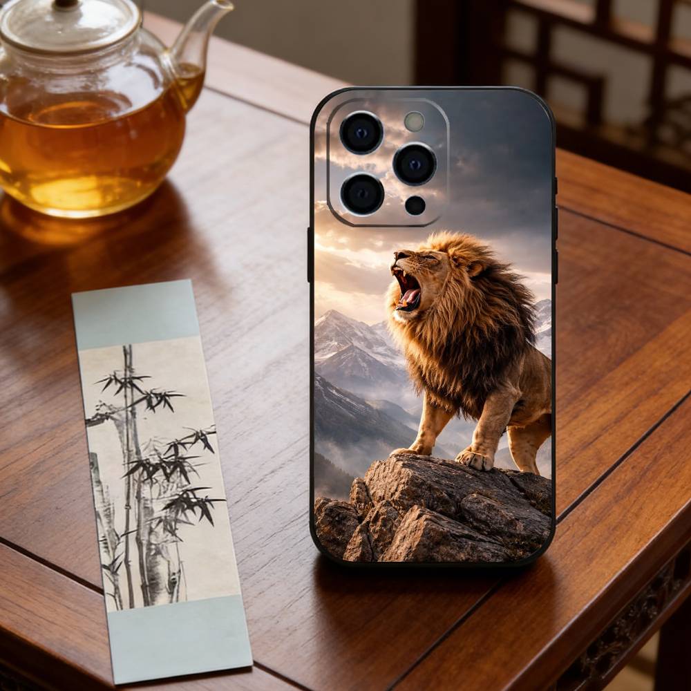 Majestic Lion Phone Case Silicone Soft For IPhone 17 16 15 14 13 12 11 X XR Plus Pro Max Plus iPhone13PROMAX