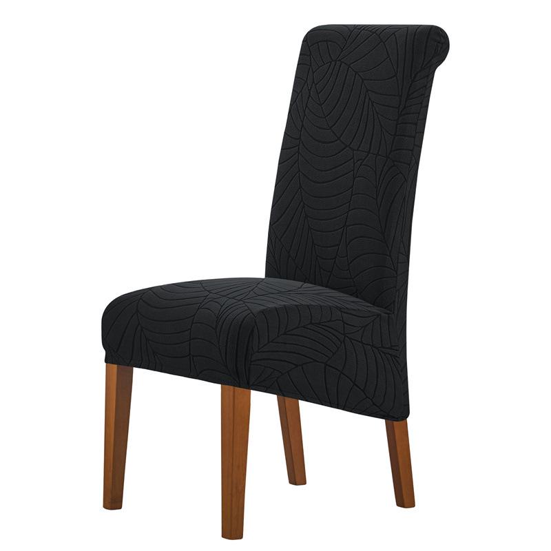 Thickened Elastic Chair Cover for High-Back Dining Chairs - Leaf Pattern