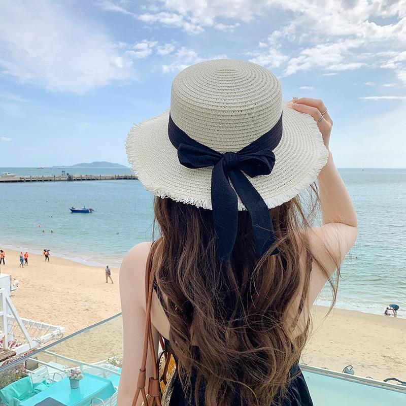 Paper Flat Top Big Brim Sunscreen Milliner Hat Beach Vacation Trendy Hat Gardener Hat Idyllic