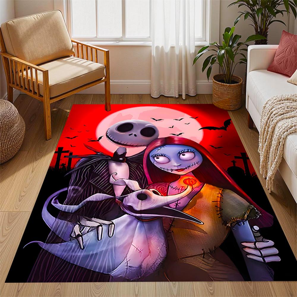 Tappeti Antiscivolo a Tema Nightmare Before Christmas - Decorazioni per la Casa in Poliestere, Adatti per Camere da Letto, Soggiorni, Ingressi, Studi e Decorazioni