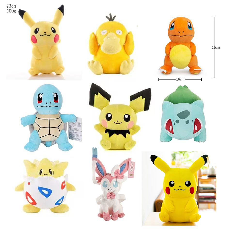 Pokemon Stuff Plush Toys Kawaii Pikachu Pichu Charmander Squirtle Psyduck Anime Soft Dolls Doll Kids Birthday Christmas Gift