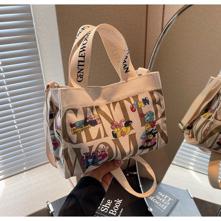 

Premium canvas bag women s autumn and winter versatile 2024 new casual messenger bag fashion portable tote bag