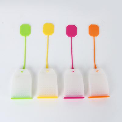 Silicone Reusable Tea Bag Infuser Strainer for Loose Leaf Tea Filtering with Long Handle Easy Open Close Design Portable Gift