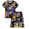 19776 Kids Girls Lily Lovebraids Game Printed Short Sleeves Sleepwear Pajamas 2pcs/sets