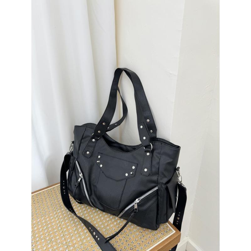 

Мотоциклетная сумка нишевого дизайна, модная и ретро, универсальная сумка через плечо, кроссбоди, тоут чёрный