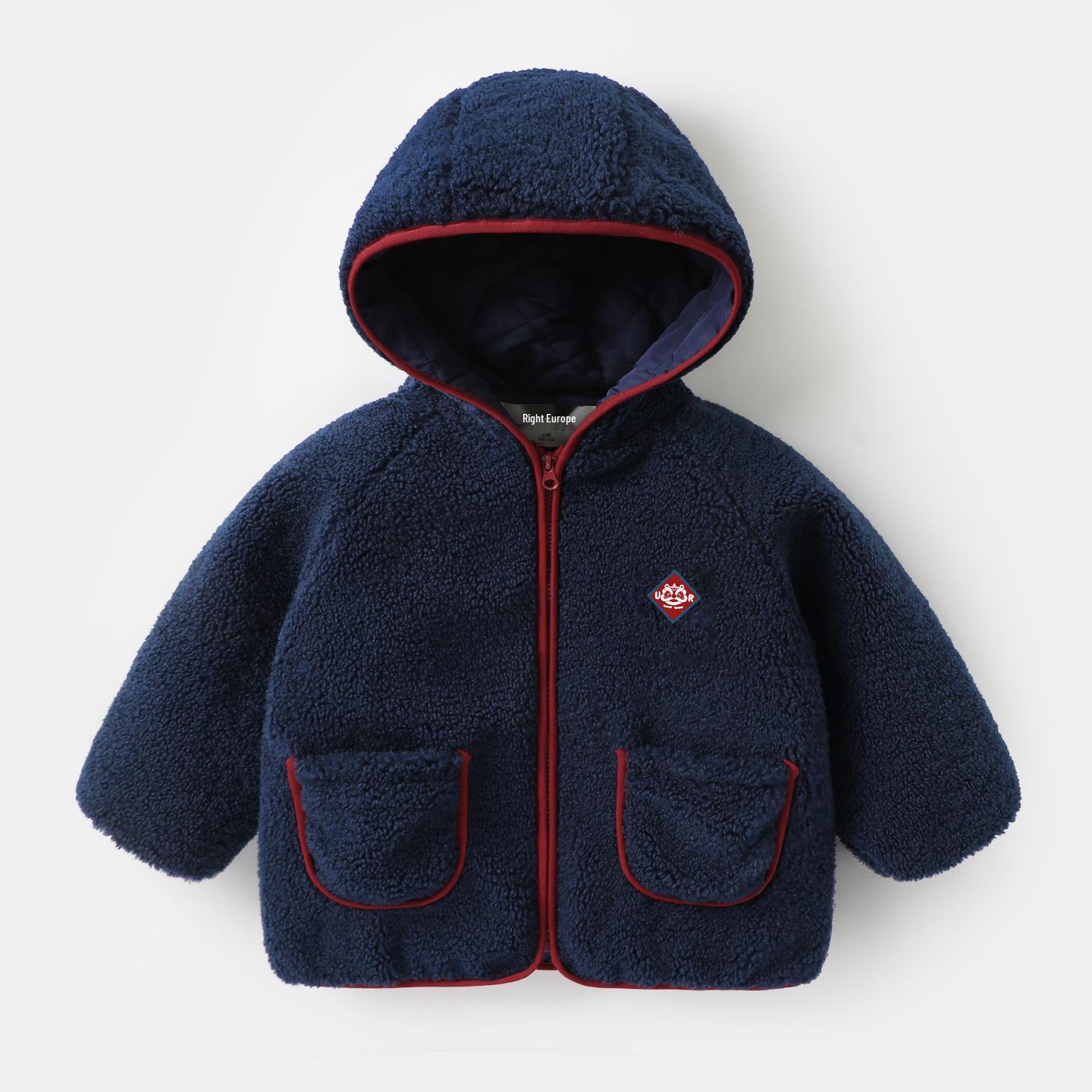 European Wheat Ear Style Plush Cotton Children s Winter Jacket 2025 140 cm