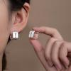 Silver Needle Geometric Heart Hoop Earrings - Retro & High-End Style for a Bold Look