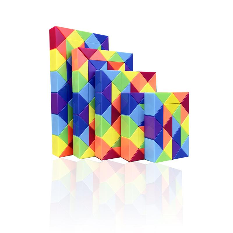 Rainbow Puzzle Fidget Toys Transformable Cube Kid Educationtoys Brain Teaser 24/ 48 Segments Magic Rule Snake Speed  Cubes Twist