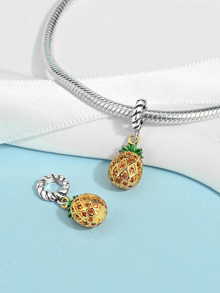 Avocado, Banana, Tomato Beads Charm Copper Plated Fit Charms Copperoriginal Bracelet For Jewelry Making Diy Charm