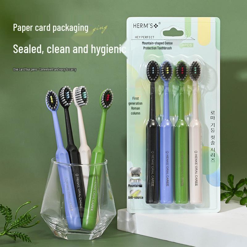 Konvexe Luxus-Römische Säulen-Zahnbürste (2er-Pack) - Wellenform-Design, Weiche Spiralborsten, Zahnfleischschutz, Haushaltsgebrauch für Erwachsene.