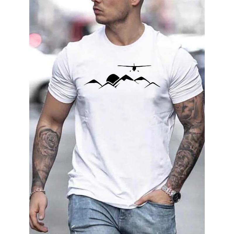 

Европейский размер Летняя мужская модная футболка с принтом с коротким рукавом 2XL белый